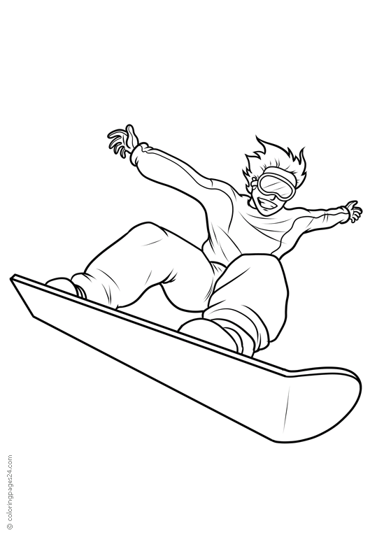 Plansa de colorat cu Snowboarding 5 5